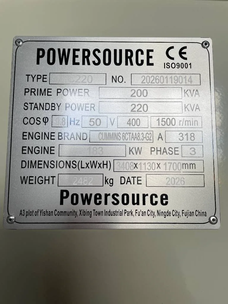 Groupe électrogène diesel Cummins 220 kVA triphasé – 6CTAA8.3-G2 — vue 5