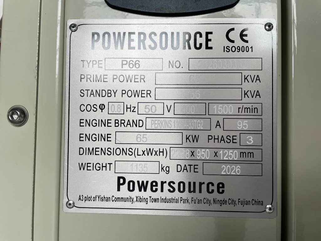 Groupe électrogène diesel Perkins 66 kVA triphasé – 1103A-33TG2 — vue 4