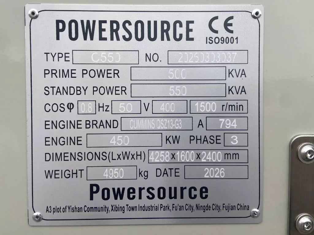 Groupe électrogène diesel Cummins 550 kVA triphasé – QSZ13-G13 — vue 5