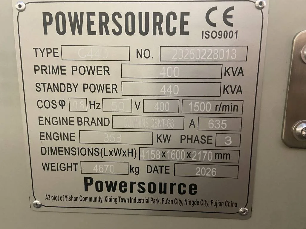 Groupe électrogène diesel Cummins 440 kVA triphasé – QSNT-G3 — vue 5