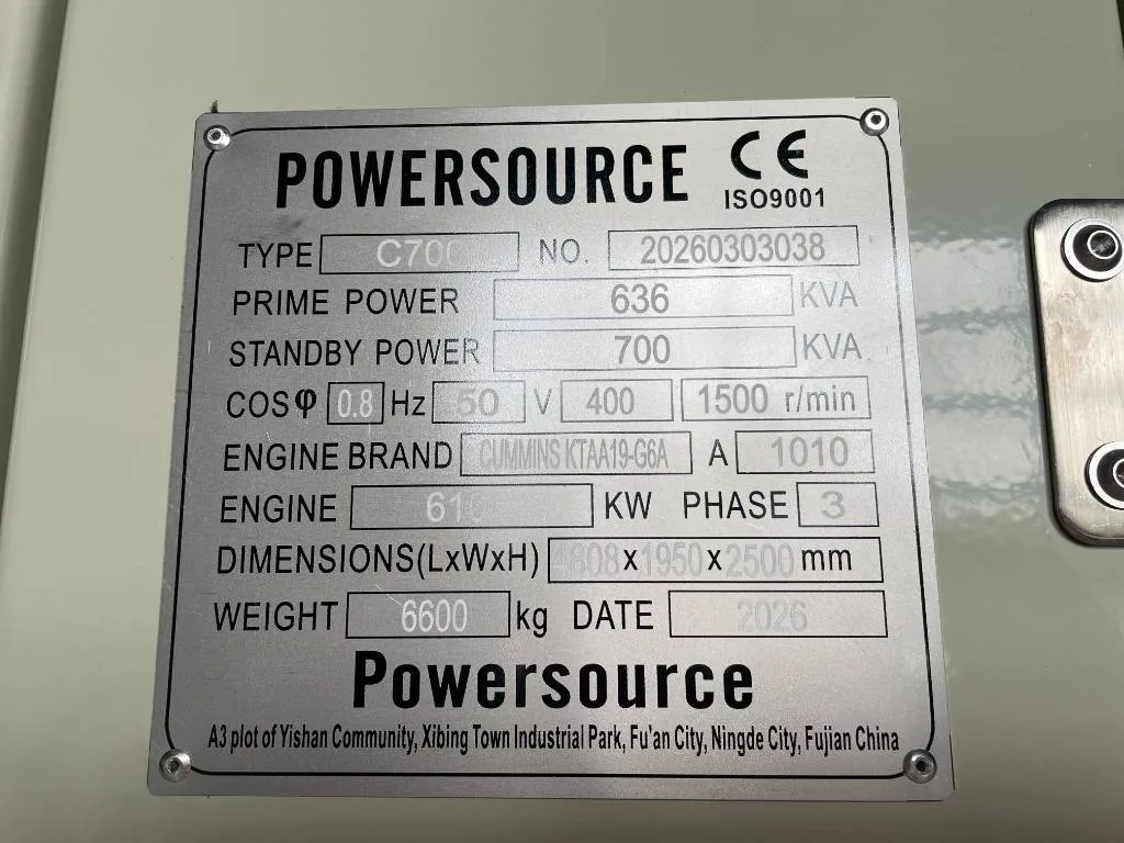 Groupe électrogène diesel Cummins 700 kVA triphasé – KTAA19-G6A — vue 4