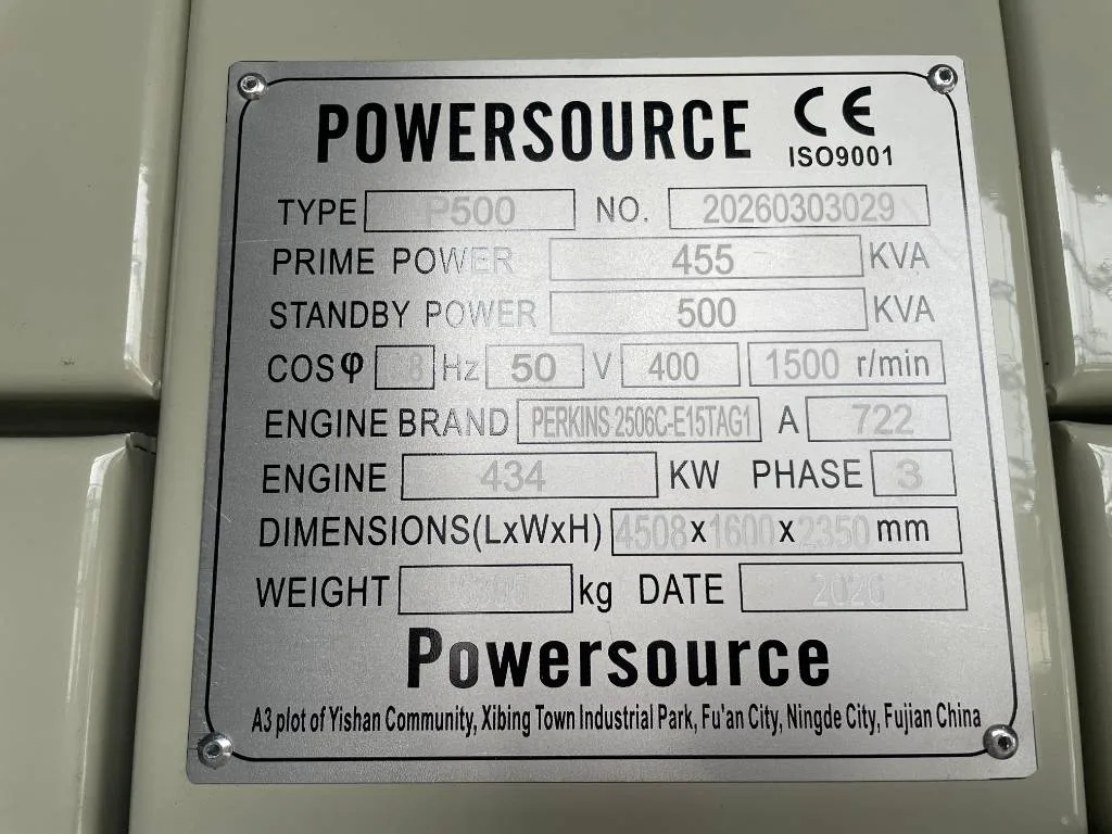Groupe électrogène diesel Perkins 500 kVA triphasé – 2506C-E15TAG1 — vue 5