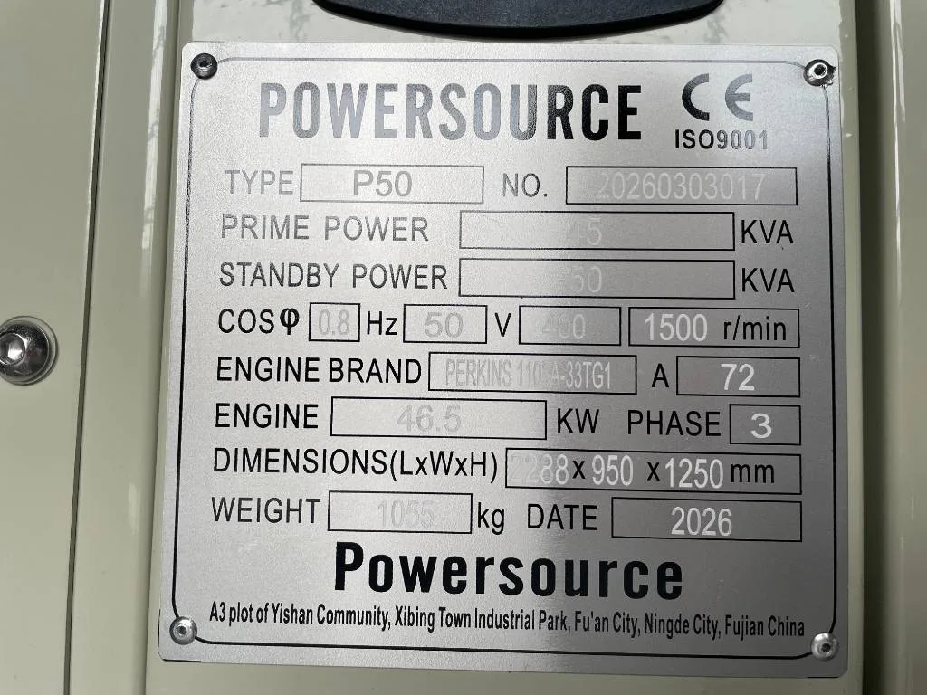 Groupe électrogène diesel Perkins 50 kVA triphasé – 1103A-33TG1 — vue 4