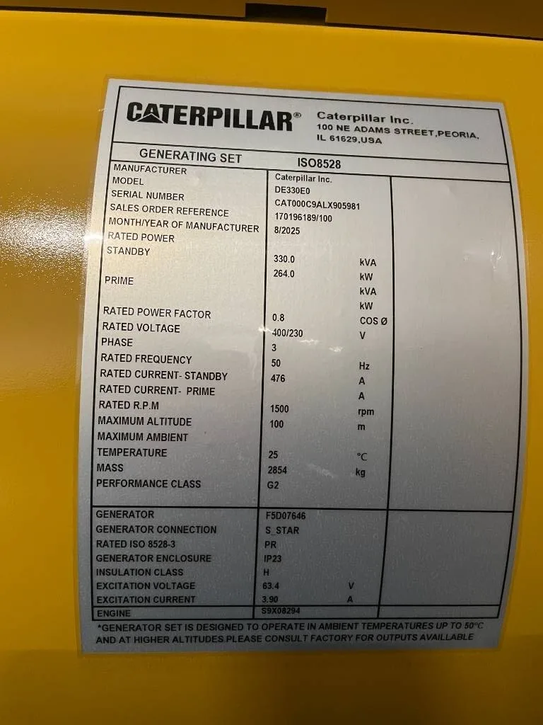 Groupe électrogène diesel Caterpillar 330 kVA triphasé – DE330E0 — vue 5
