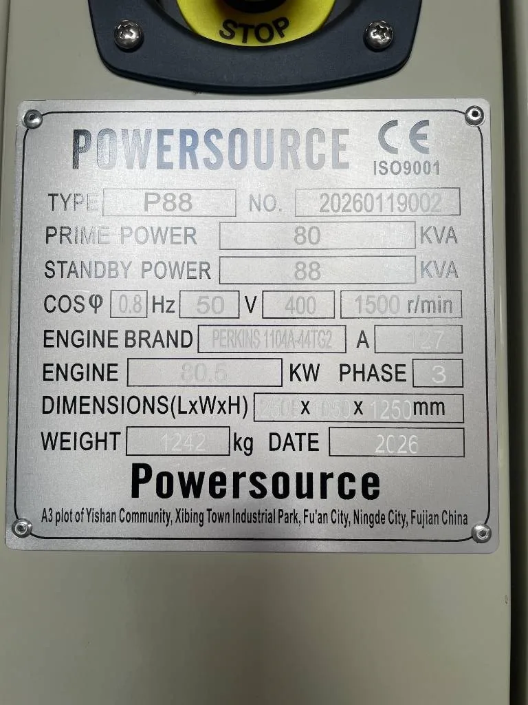 Groupe électrogène diesel Perkins 88 kVA triphasé – 1104A-44TG2 — vue 5