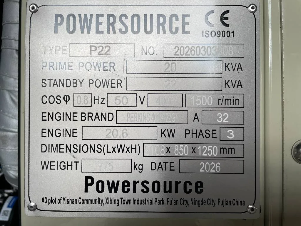 Groupe électrogène diesel Perkins 22 kVA triphasé – 404A-22G1 — vue 4