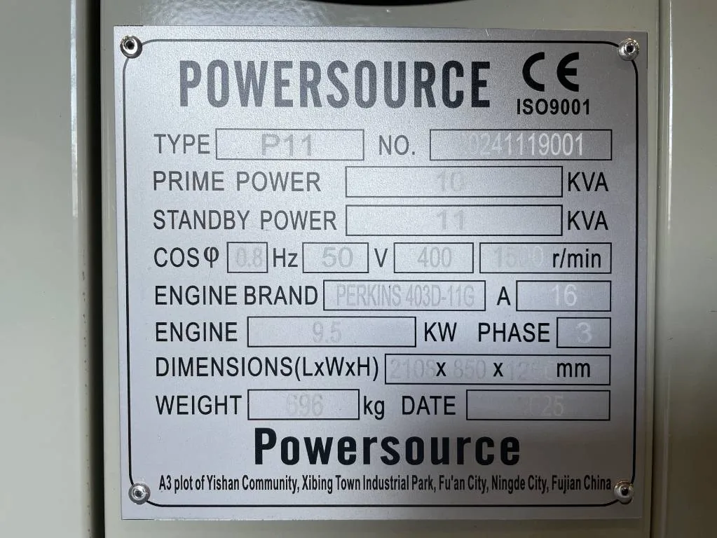 Groupe électrogène diesel Perkins 11 kVA triphasé – 403D-11G — vue 4